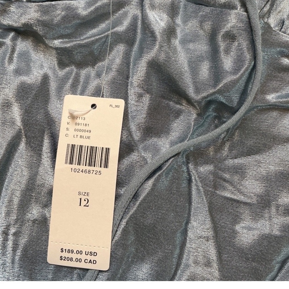 Anthropologie Bardot Satin Maxi Dress Light Blue Size 12 New With Tags - Picture 4 of 5
